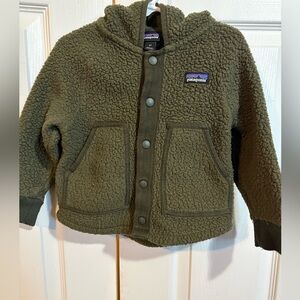 Boys Patagonia Olive Sherpa Jacket